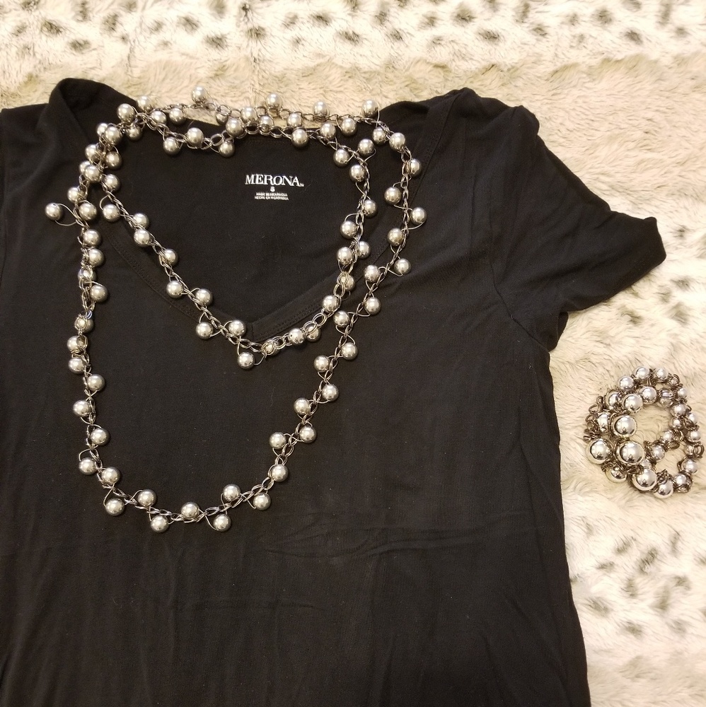 mirrored necklace set